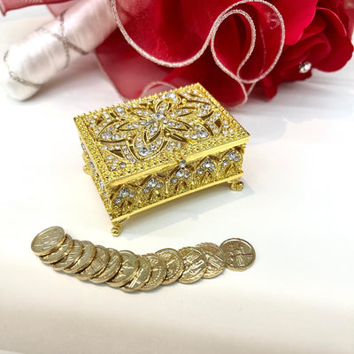Arras Box and Coins - Vintage Rectangle -Wedding Coin Ritual (Las Arras Matrimoniales)