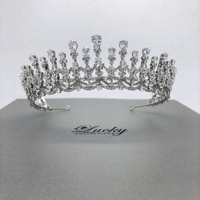 Bridal Corona, Zirconia Tiara, Tsarina Look by Lucky Collections ™