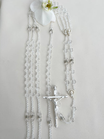 Wedding Lasso with Box, Wedding Lasso Rosary with Cross, Round Crystal Beads by Lucky Collections™