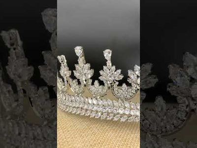 Cubic Zirconia Bridal, Quinceanera Tiara, Imperial Marquise and Teardrop