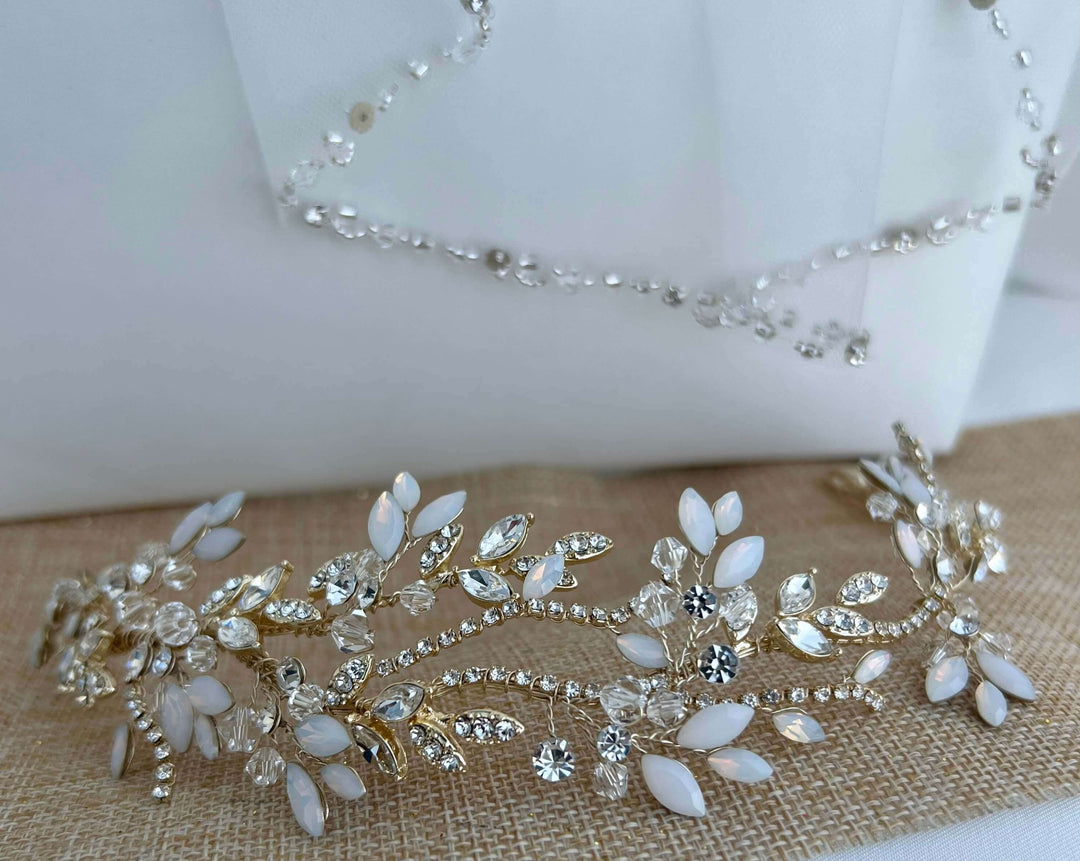 Opal Bridal Headband, , Quinceanera Forehead Accessory  display picture 3
