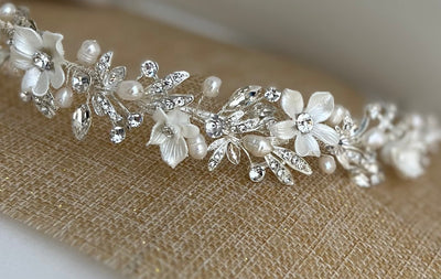 Floral Headband for bride, Quinceanera Headband, Headpiece for wedding Lucky Collections