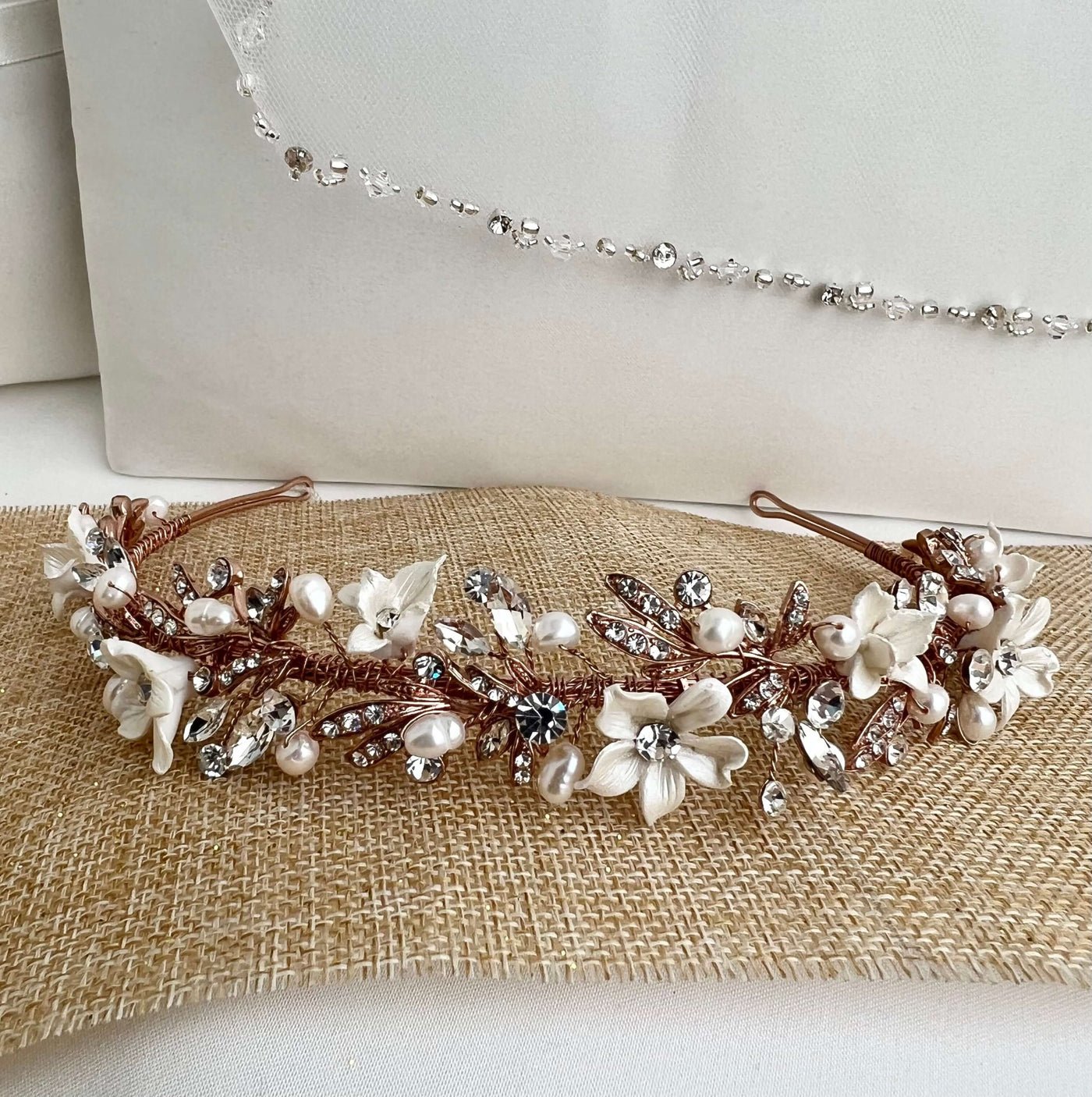 Floral Headband for bride, Quinceanera Headband, Headpiece for wedding Lucky Collections