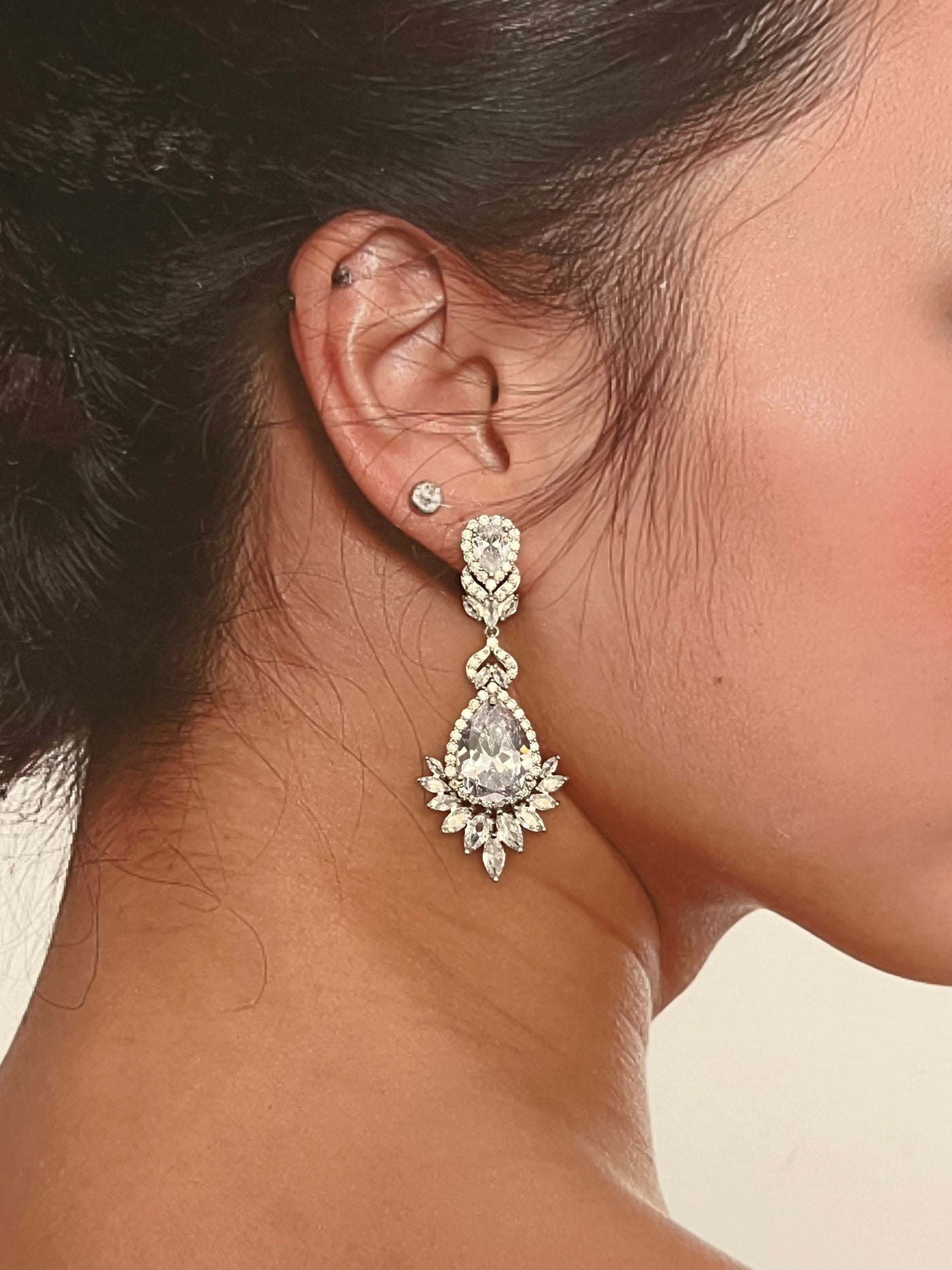 Bridal Earrings, Swarovski and Zirconia Wedding jewelry, Luxury Drop Earring from Lucky Collections