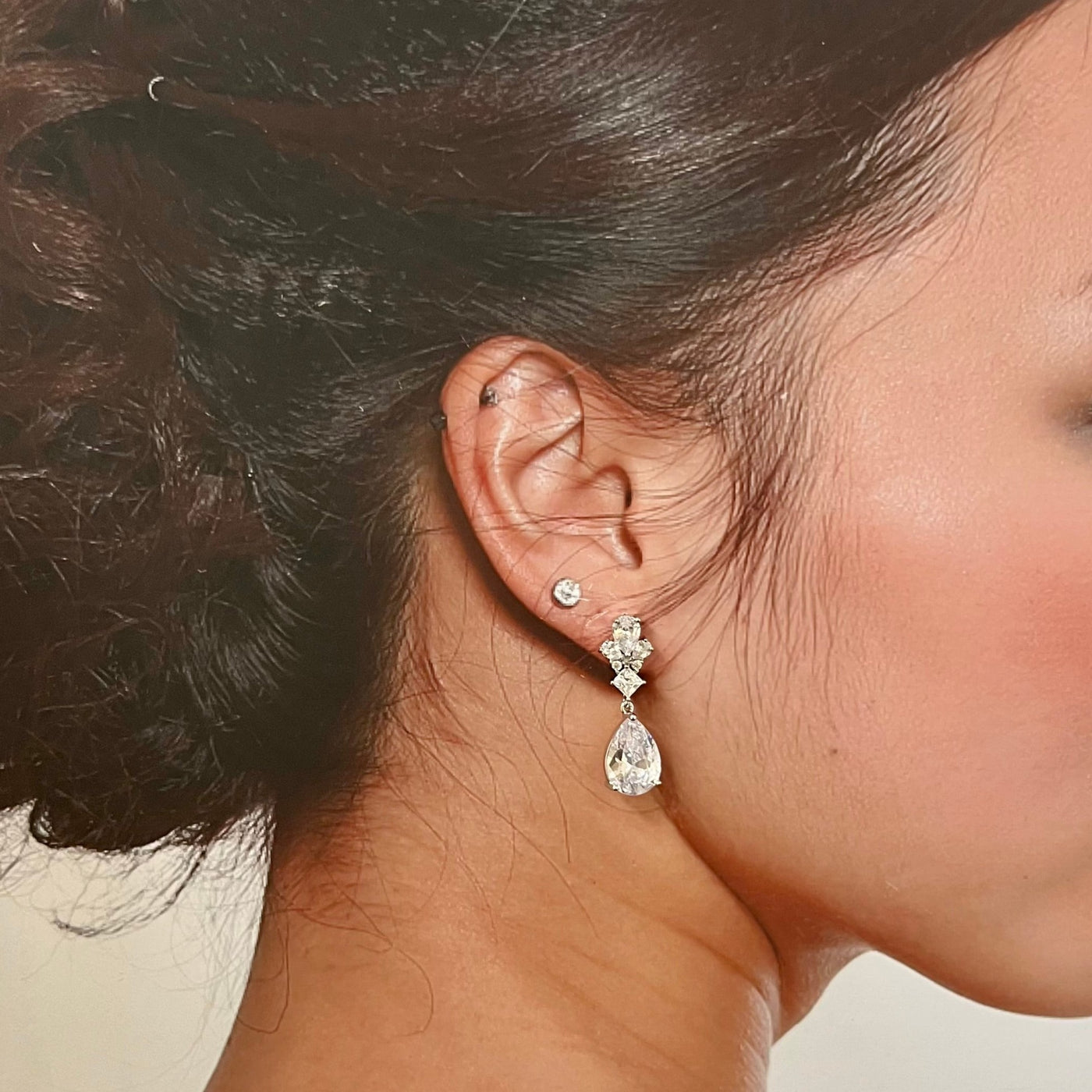 Bridal Earrings, Swarovski and Zirconia Earring for Wedding & 15 Anos 