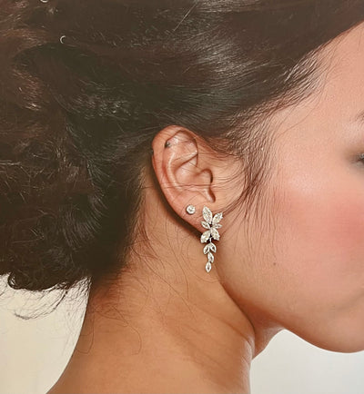 Bridal Earrings, Swarovski and Zirconia Wedding & 15 Anos Earring
