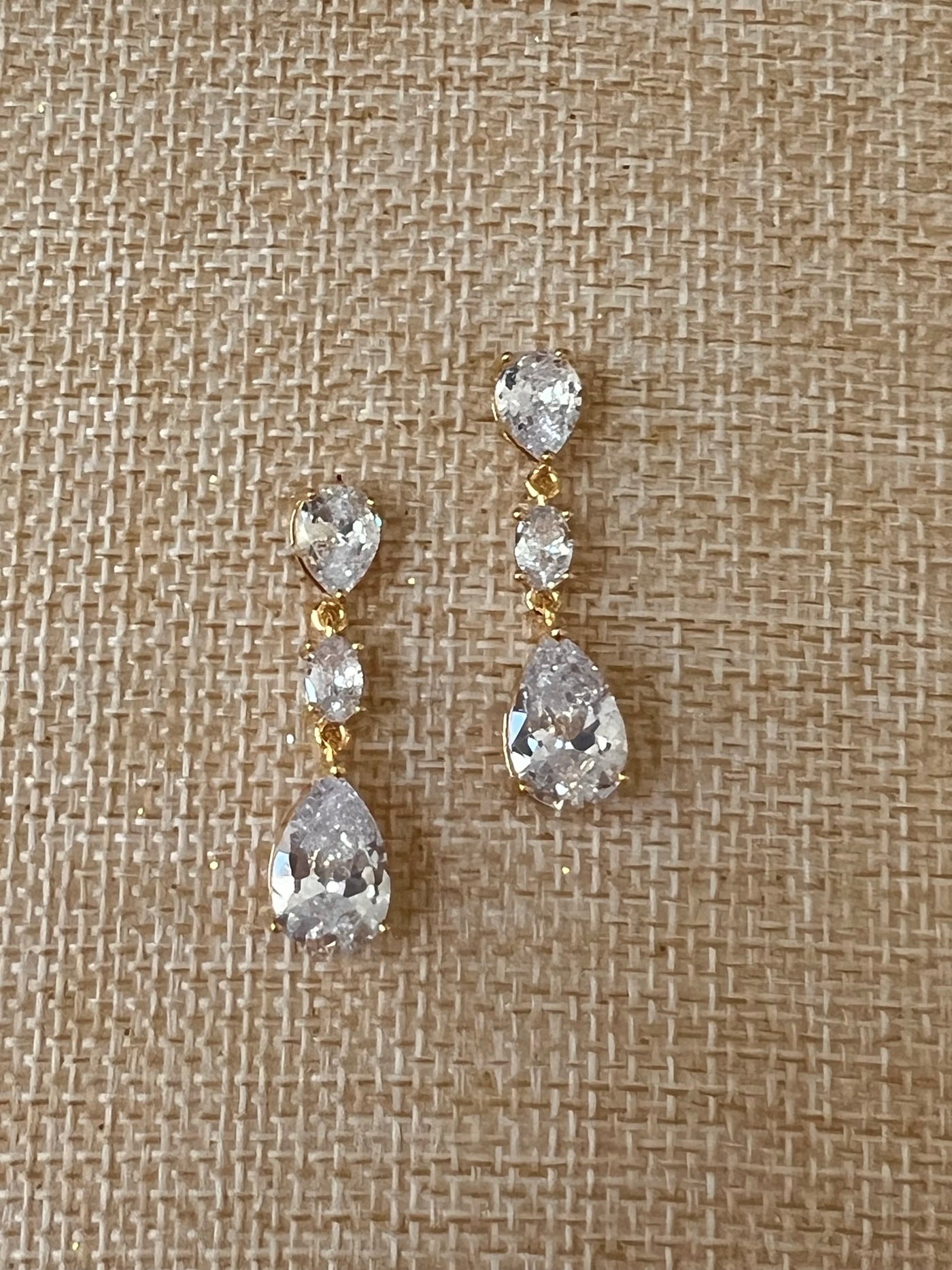 Earrings for Quince, Delicate Drop Swarovski and Zirconia Bridal Earring