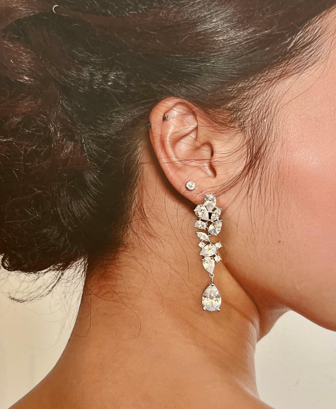 Bridal Earrings, Dangle Glamourous Zirconia Wedding Earring, 15 Anos Earring