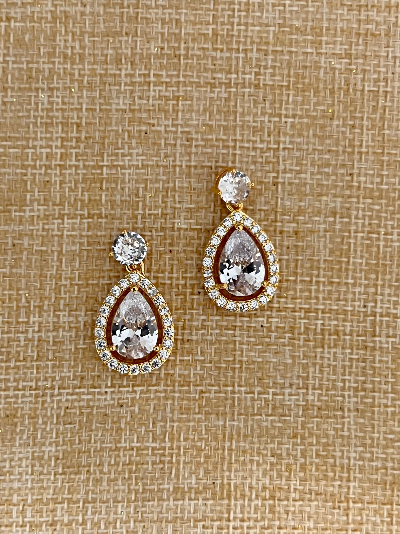 Quinceanera Earrings, Double Drop Dainty Zirconia Wedding Earring