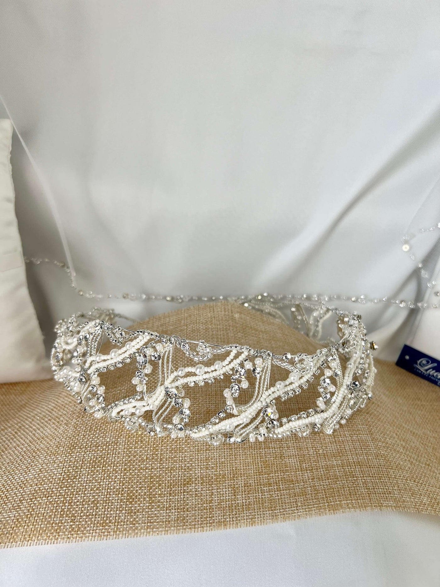 Pearl Headband for Bride, Full design all around. Summer Bridal Headband for wedding