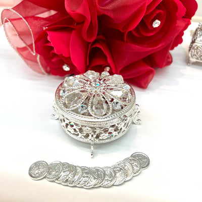 Arras Box and Coins- Floral Round - Wedding Coin Ritual (Las Arras Matrimoniales)
