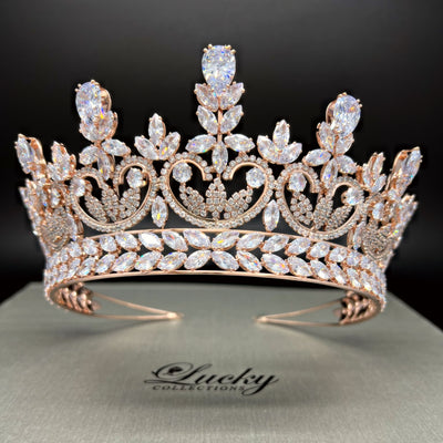 Scroll & Peak Bridal & Quinceanera Tall  Bridal Tiara by Lucky Collections ™