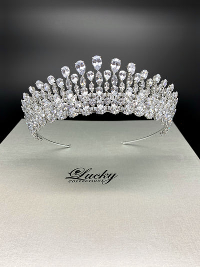 Princess Tiara, Zirconia, Teardrop High Quality Cut by Lucky Collections ™