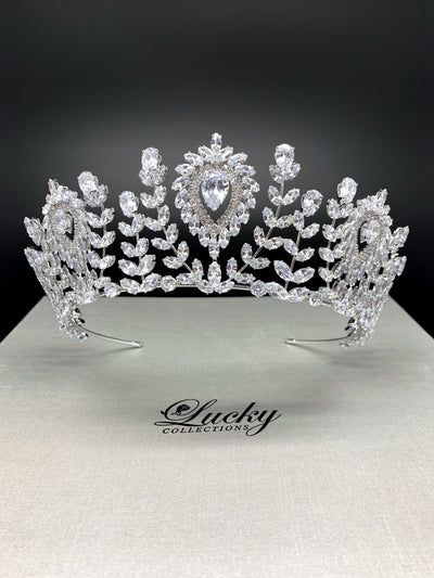 Tiara, Zirconia, 2.5 Inch Central Height  by Lucky Collections ™