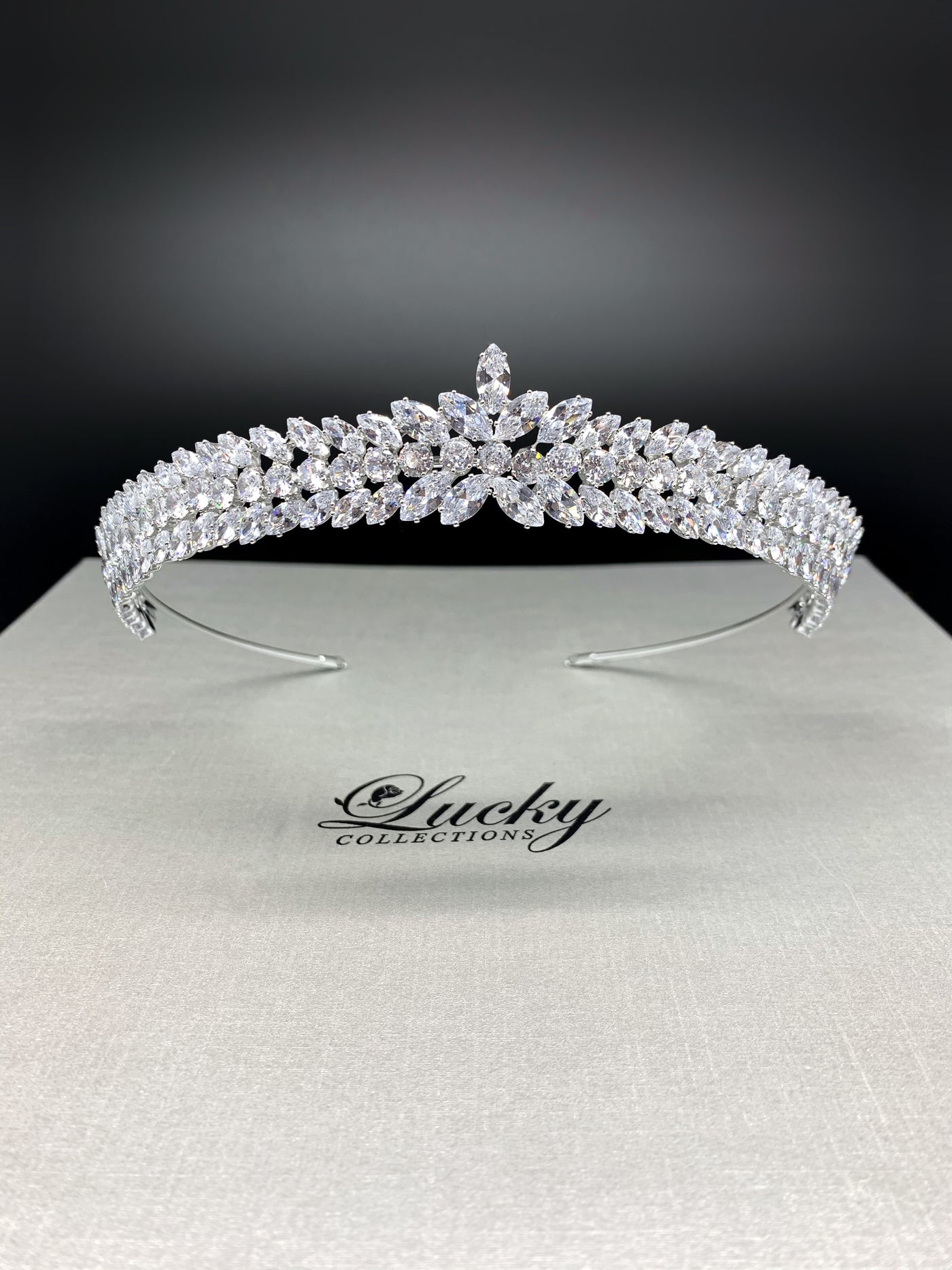 Short Zirconia Tiara, 1 Inch High, Dainty for All Occasions by Lucky Collections ™