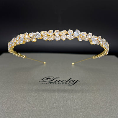 Zirconia Headband, Charming Gems by Lucky Collections ™, Bridal Hairpiece