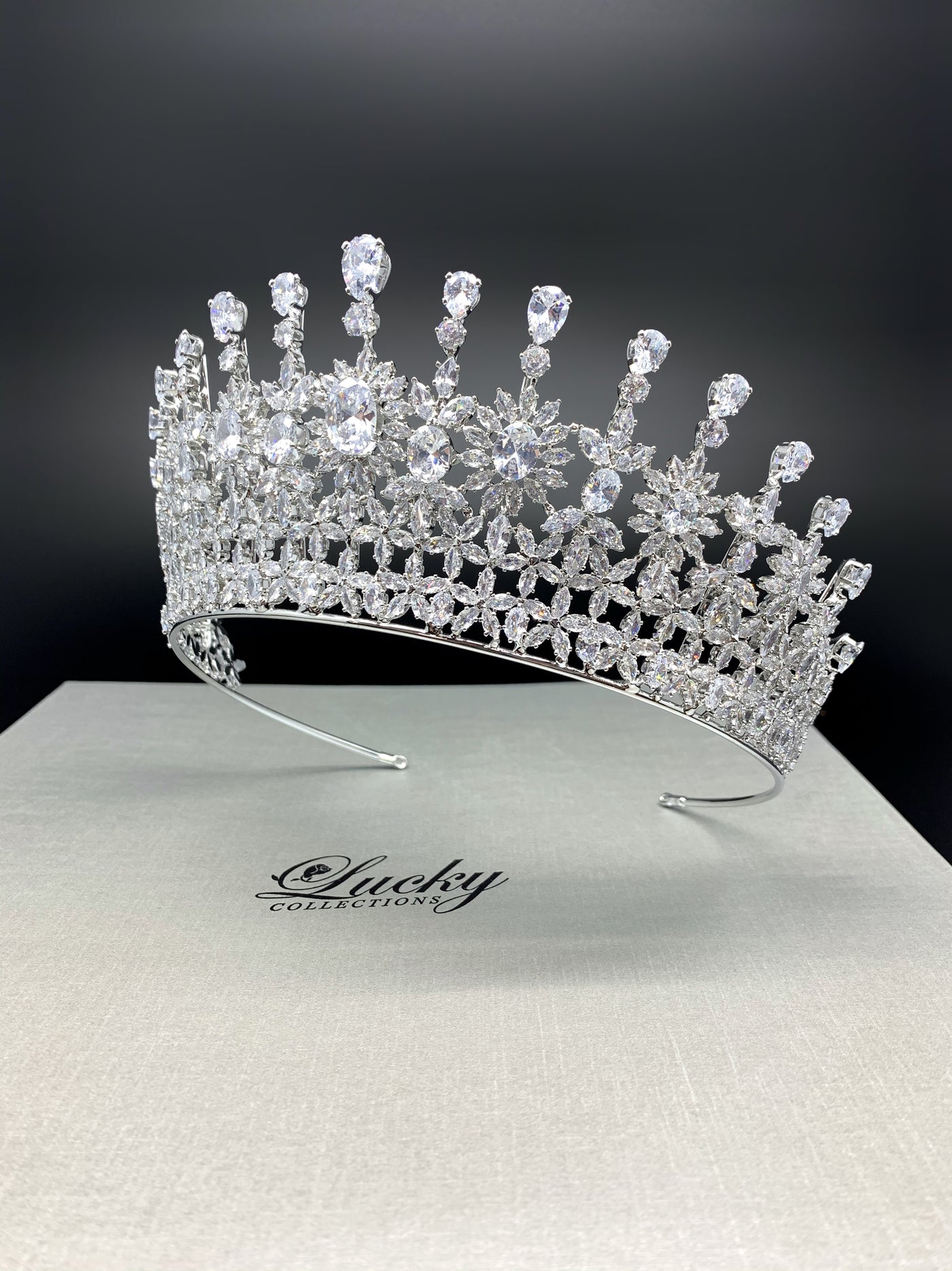 Tiara, Zirconia, 3 Inch Design for Queen of All Occasions by Lucky Collections ™