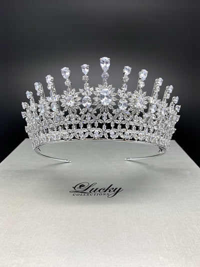 Tiara, Zirconia, 3 Inch Design for Queen of All Occasions by Lucky Collections ™