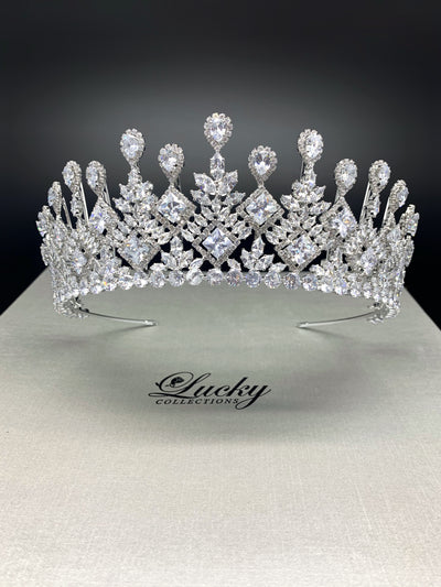 Tiara, CZ, Handmade with Dazzling Zirconia for Your Lovely day by Lucky Collections ™