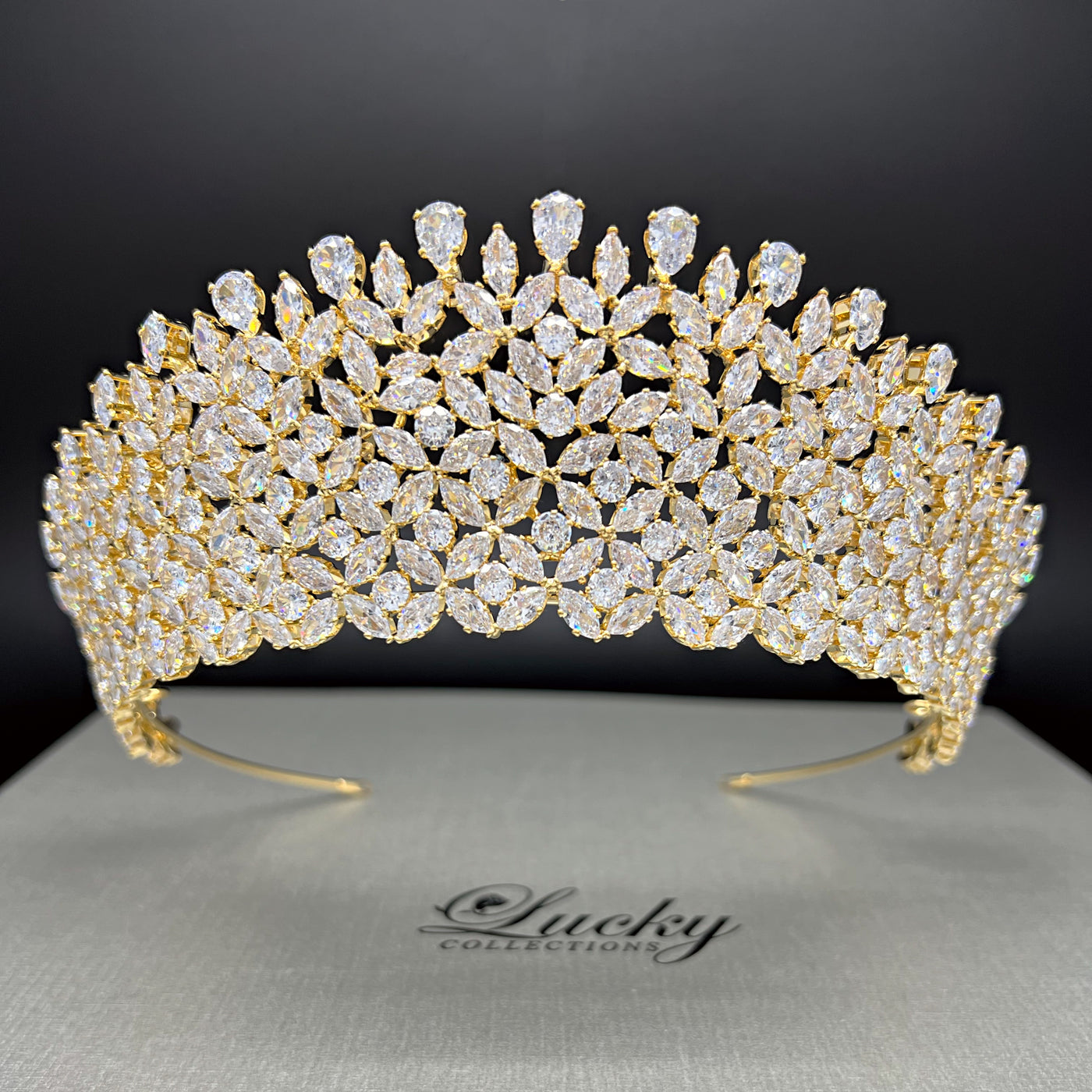 Gold Tiara, CZ, Shine On and Stand Out CZ Tiara by Lucky Collections ™