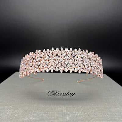 Full Cubic Zirconia Bridal & Quinceanera Headband shine like diamond gems 