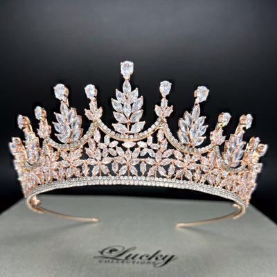 Zirconia Tiara Made with High Quality CZ , Chic Look by Lucky Collections ™