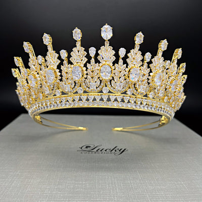 Posh Bridal Crown Tiara for Lavish Zirconia Shine and glamour