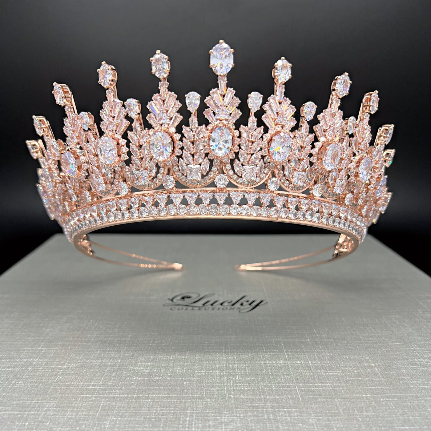 Posh Bridal Crown Tiara for Lavish Zirconia Shine and glamour