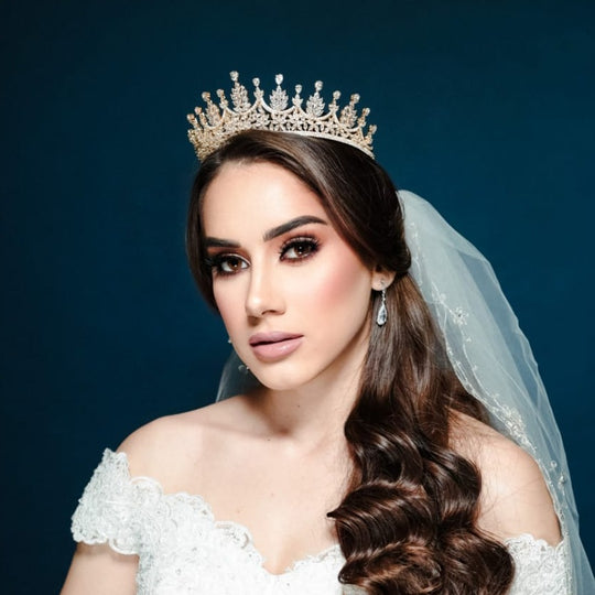 Chic Marquise & Teardrop CZ Bridal Tiara 2.5 display picture 3