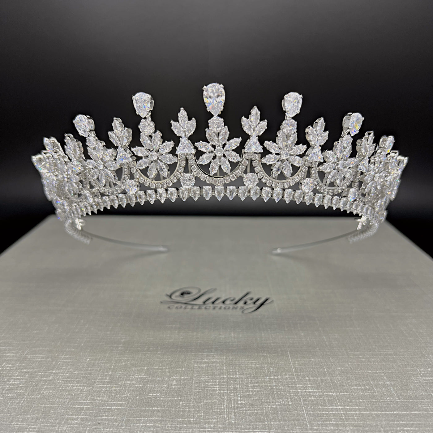 Bridal Tiara, Quinceanera Zirconia Gems Corona, Crown for Quince, Headpiece for Bride