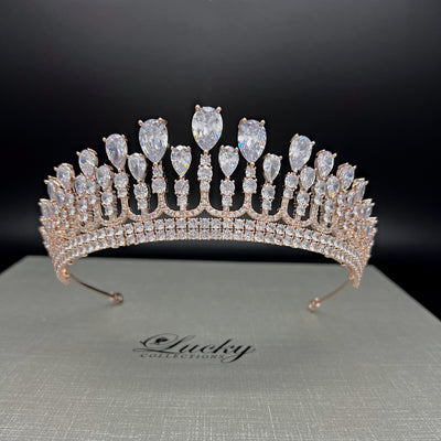Cubic Zirconia Bridal and Quinceanera Tiara, Queenly  by Lucky Collections ™