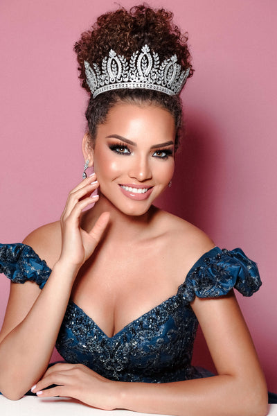 Tall multi peak tiara is the latest favorite among Quinceanera and Brides