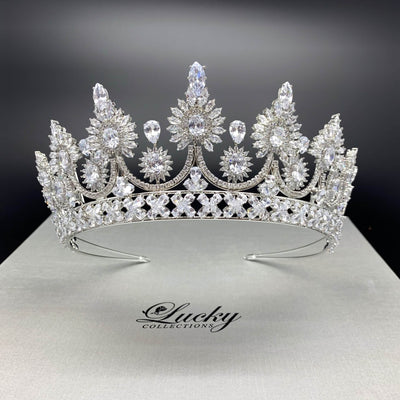 Royal Diamond inspired Tiara , Zirconia, Diamond Quality CZ  Fit for a Queen by Lucky Collections ™