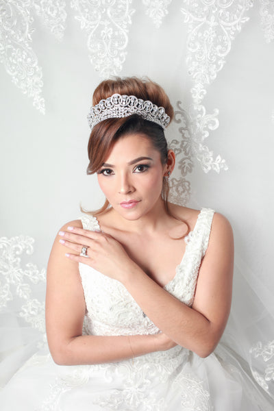  Zirconia Tiara, Magnificent Details by Lucky Collections ™