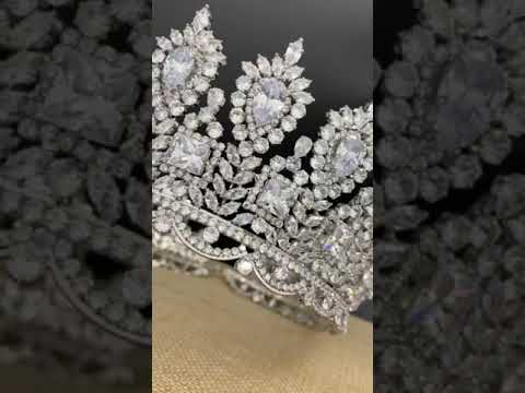 Royalty Cubic Zirconia Bridal Crown, Quinceanera Corona, Circlet for Wedding