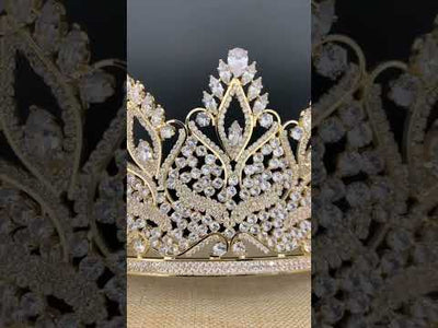 Quinceanera Tiara, Bridal Tall Crown, Pageant Crown, Quince Corona