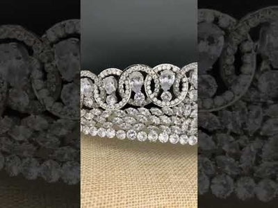 Tiara, Magnificent Zirconia Bridal Crown with Intertwined Circles by Lucky Collections ™